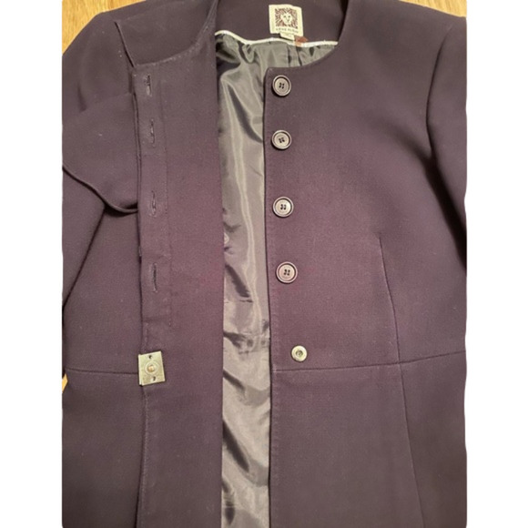Elegant Anne Klein Eggplant Colour Blazer Size 4P - Picture 6 of 6